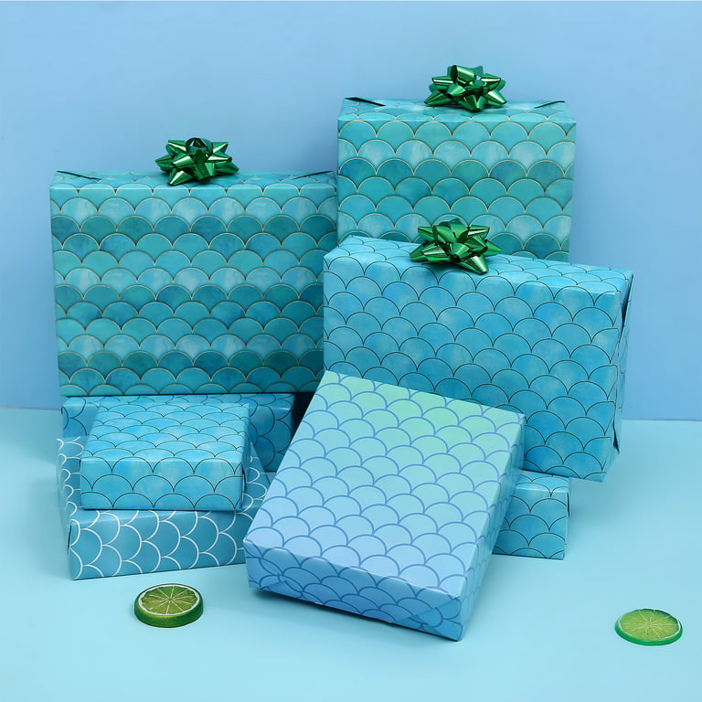 GAKA Tissue Paper for Gift Bags/Blue Tissue Paper/30 Sheets Paper Bulk for  Christmas Gift Wrapping/Frozen Mermaid Birthday Party/Baby Shower