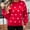 Red, variant on Sakmal Womens Sweater Black Plus Size Crew Neck Streetwear Polka Dot Sweater for Women L