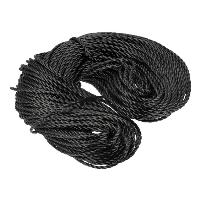 Unique Bargains Braid Nylon Mason Line Black 50M/164 Feet 4MM Dia for DIY Projects