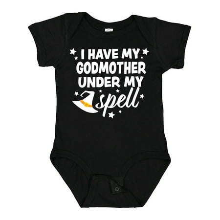 

Inktastic I Have My Godmother Under My Spell with Cute Witch Hat Gift Baby Boy or Baby Girl Bodysuit