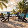 thumbnail image 2 of JEKO&JEKO Folding Adirondack Chair Set of 4 with Cup Holder, HIPS All-Weather Outdoor Chair for Patio, Garden, Backyard, Deck - Black, 2 of 5