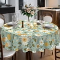 thumbnail image 1 of Round Tablecloth 70inch, Tablecloth Waterproof and Wrinkle-Free, Summer Daisy Rustic Table Covers, Summer Decorations for Home, 1 of 6