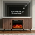 thumbnail image 5 of BOSSIN 58" Brown Mid Century Modern TV Stand with Fireplace, Entertainment Center up to 65" TV,Electric Fireplace TV Stand for Living Room, 5 of 7