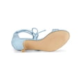 thumbnail image 5 of BLISSFUL STEP Inspired Women's Kitten Heel Lace Up Open Toe Sandals Sky Blue (Size 8), 5 of 7
