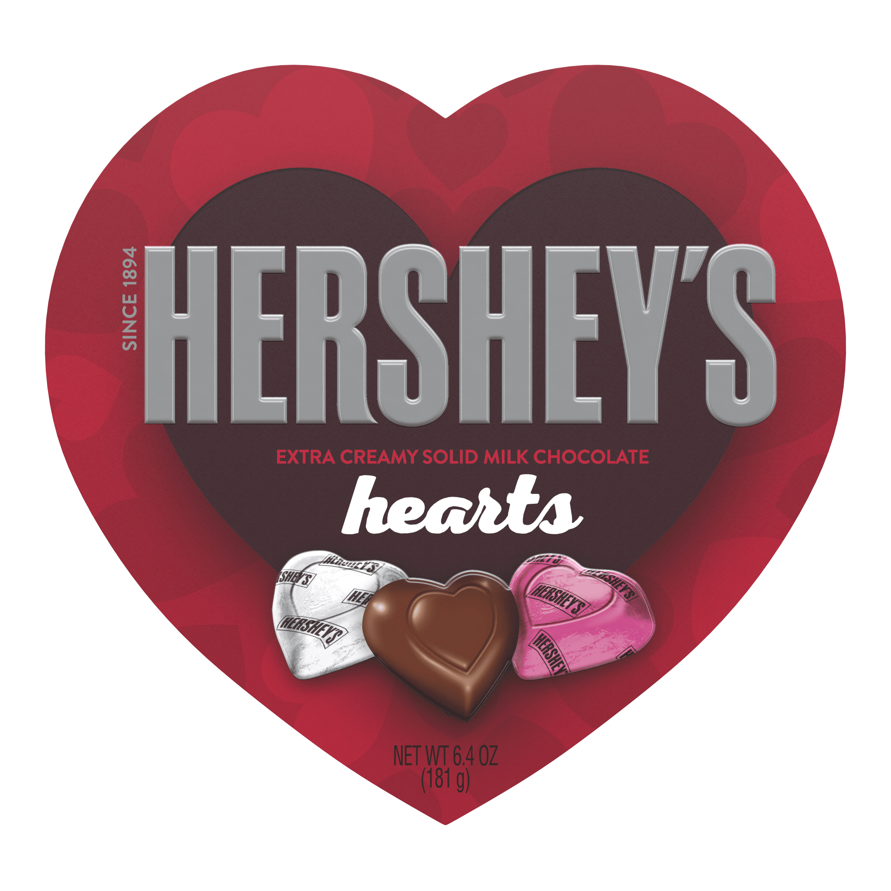 Hershey's, Valentine's Extra Creamy Milk Chocolate Hearts Heart Box, 6.