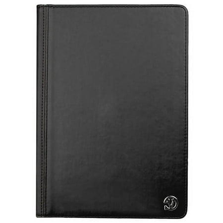 iPad Air 2 9.6" Case - Vegan Leather Portfolio Stand Case For Apple iPad Air 2 2014 With Folding Cover And Interior Slip Accesory Pockets (Black)