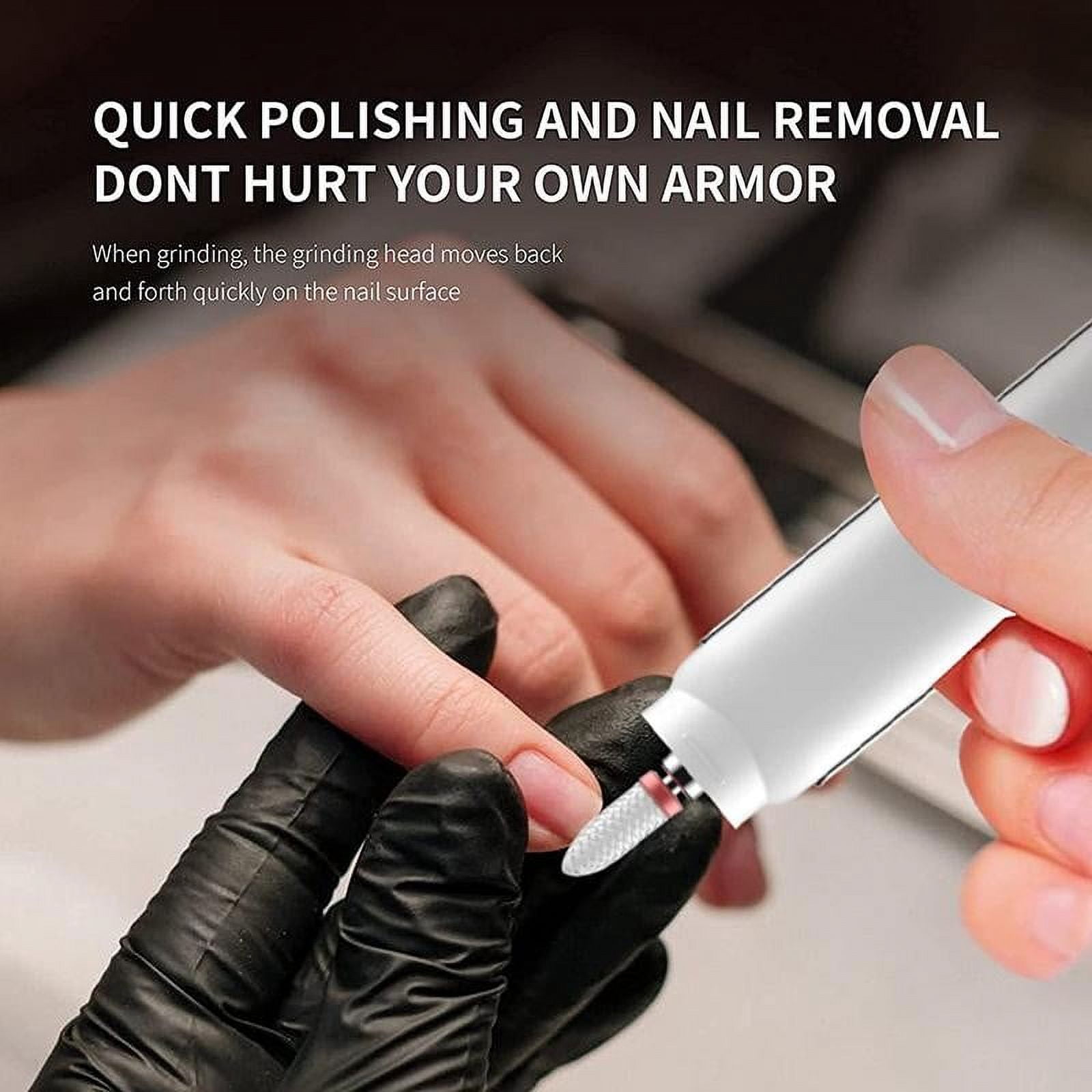 Cara Lady Electric Cordless Drill For Acrylic Rechargeable Toenail Sander For Thick , Kit With Drill White
