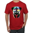 thumbnail image 1 of Wild Bobby, Colorful Pug DJ, Pop Culture, Men Graphic Tee, Red, 3X-Large, 1 of 4