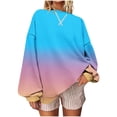thumbnail image 2 of AGWOLF Crew Neck Sweatshirts Loose Gradient Print Long Sleeve Pullover Oversized Drop Shoulder Tops, 2 of 5