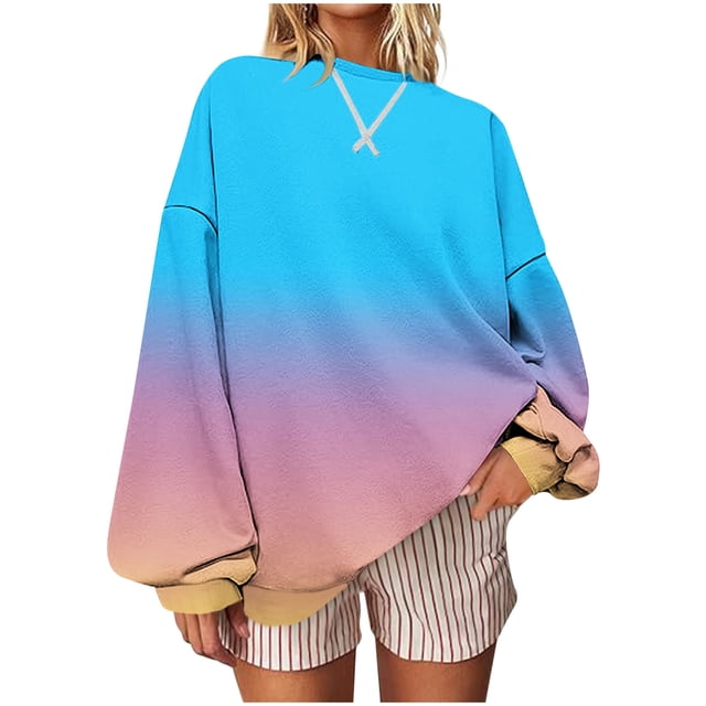 Retro Print Sweatshirt for Crew Neck Tops Long Sleeve Pullover Sweater Blouses Relaxed Fit Ultra Soft Textured Blouse Lounge Warm Fleece Blouse Comfy Fall Fashion Outfits Winter Clothes 2025