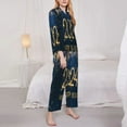 thumbnail image 4 of Junzan Happy New Year 2024 (3) Print Womens Pajama Sets,Long Sleeve Button Down For Women Pjs 2 Piece, 4 of 9