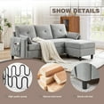 thumbnail image 6 of Jarenie Convertible Sectional Sofa, Small L Shaped 3-Seat Couch with Reversible Chaise, Modern Linen Sofas Couches for Living Room, Apartment and Small Space, 6 of 7