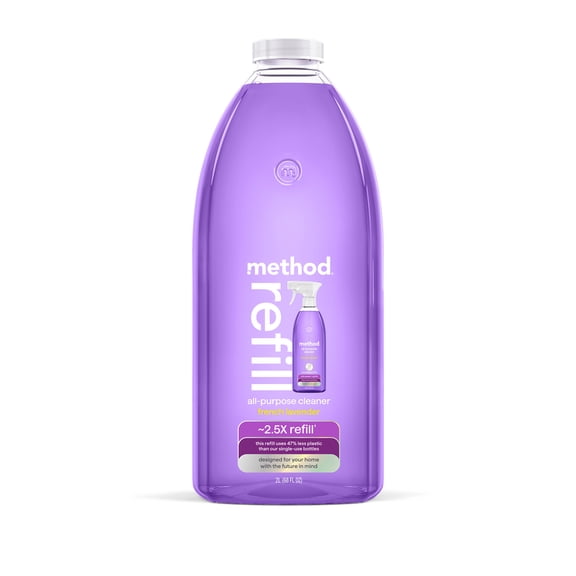 method All-Purpose Cleaner Refill, French Lavender - Cuts Grease & Grime on Counters, Glass, Sealed Wood & Floors, for Kitchen & Bathroom, 68 fl oz