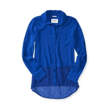 Signature Shimmer - Aeropostale Juniors Signature Shimmer Button Up Shirt