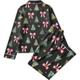 thumbnail image 6 of Vetsdori Womens Christmas Pajamas Sets Button up Pockets Sleepwear 2 Pieces PJS Long Sleeve with Pants Collared,Gifts Pj Sets Homewear for Ladies Winter, 6 of 6