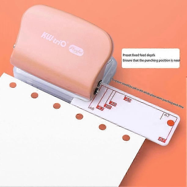 3-Hole Paper Punch Handheld Metal Hole Puncher for A5 B5 A6 A7 3/6/9 Holes for Notebook Scrapbook