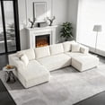 thumbnail image 1 of Compressed Boneless Couch, Sectional Couch Sofa with U-Shaped Chaise Longue, Modern Modular Couch with Deep Seats, Pillow Sofa for Living Room and Bedroom, 1 of 17