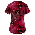 thumbnail image 3 of Women's Fashion Casual Short Sleeve V-Neck Halloween Printed Pocket Top, 3 of 3