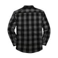 thumbnail image 3 of KeShDi Jackets Flannel Shirt for Men's Casual Personality Checkered Printing Button Lapel Fashion Long Sleeve Cardigan Shirt. Dark Gray 5X, 3 of 3