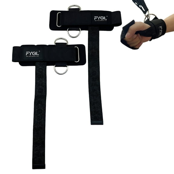 FYGL Neoprene Weightlifting Straps with Double D Ring, Anti-Slip Grip for Men and Women