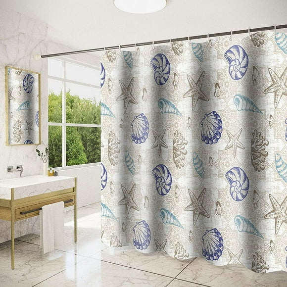 Shower Curtain Mould Resistant 180*180 cm with Weighted Hems Bathroom Curtains Waterproof Shower Curtains Washable with 12 Hooks Polyester