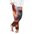 thumbnail image 2 of Wukai Fire Sky Dragon Print Teenagers' Pajama Pant Sleep Pajama Lounge Pant PJ Bottoms with Pockets and Button Fly(Available in Big & Tall)-Small, 2 of 6