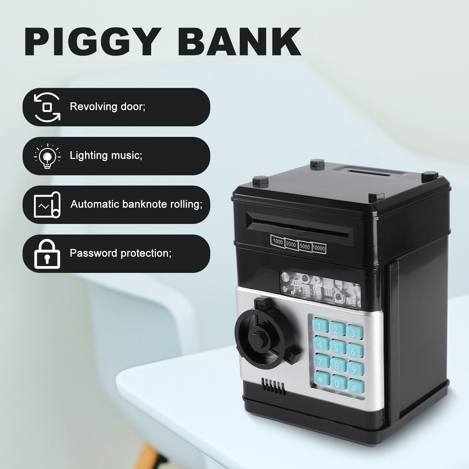 Kids Moneyboxes Saving Box Deposit Box Intelligent Coin Piggy Bank Voice Control 