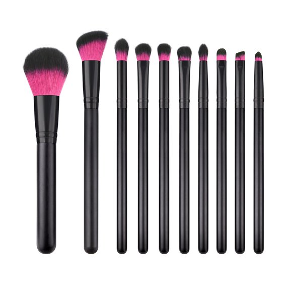 12PCS Makeup Brush Set Synthetic Hair Leather Tool Belt for Foundation Eyebrow Eyeshadow Novice Makeup Artist