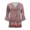 thumbnail image 5 of Cardigan for Women's Plus Size Summer Casual 3/4Sleeve T-Shirt Open Front Cardigan Outerwear Printing Blouse Coat Tops Party on Clearance, 5 of 5