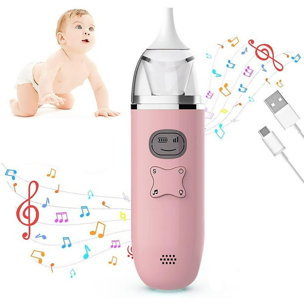 Aspirador nasal para bebés, ventosa eléctrica para la nariz del bebé para niños pequeños, limpiador de nariz para bebés, ventosa para eliminar mocos automático para bebés - rosa Sincero Electrónica