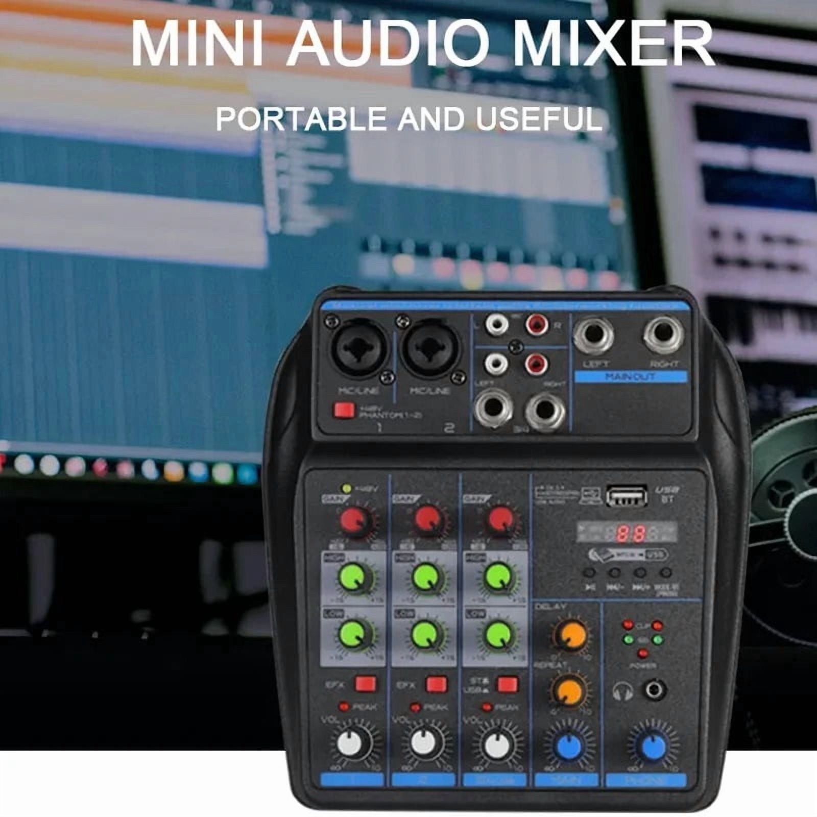 4 channel Mixer Dj Mixing Console Met Bluetooth 48V Phantom Power Monitor Systeem Usb Mixer ,Easy to Operate
