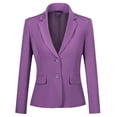 thumbnail image 3 of AZoiNM Women's 2 Piece Slim Fit Blazer Suit Set - Two Button Lapel Collar Business Casual Outfits with Elastic Waist Pants for Office Work Interview All Seasons, 3 of 7