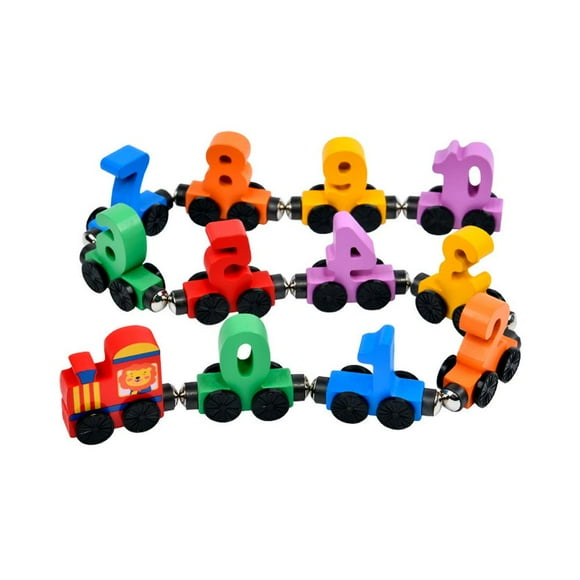 12-Piece Montessori Magnetic Number Train Set Digital Mini Train Educational Toy For Toddlers