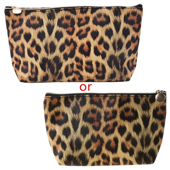 Osdhezcn Travel Cosmetic Bag Leopard Printed Pattern Makeup for Case Pouch Toiletry Organ
