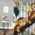 thumbnail image 2 of Patifu Monkeys Branch Leaves Shower Curtain for Bathroom Decoration 100% Polyester Washable Shower Curtain with Hooks 36"x72, 2 of 7