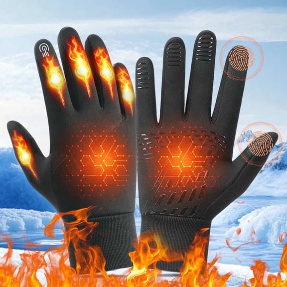 Heated Gloves for Men Women, Winter Electric USB Heated Gloves Mitten Hand Warmer Touchscreen Gloves Waterproof Touch Thermal Insulated Heated Gloves for Working Skiing Hiking Cycling