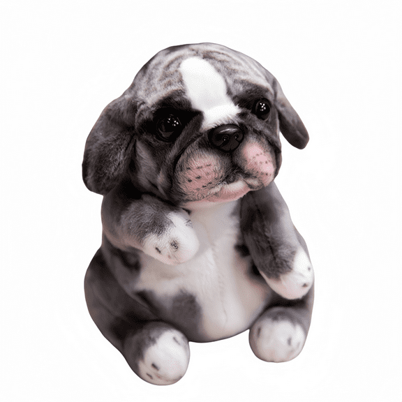 Realistic Sitting Poodle Pug Puppy Plush Toys Stuffed Doggy Cute Fluffy Plush Pet Room Decor Kid Birthday Gift