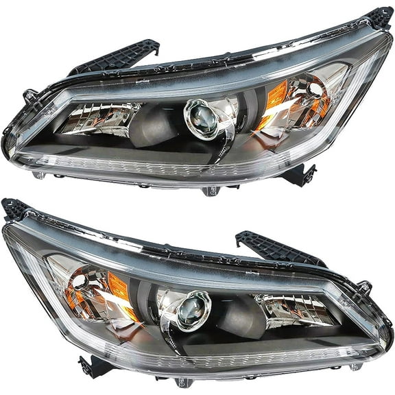 Genrics Headlights Replacement for 2013-2015 Honda Accord Sedan Projector Headlight Assembly Pair Left Right Side (Passenger Driver Side)