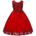 thumbnail image 1 of IBTOM CASTLE Grande Petite Fille Robe de Bal Dentelle Robe de Demoiselle d'Honneur pour Mariage Rouge 9-10 Ans, 1 of 4