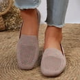 thumbnail image 2 of 2024 spring new large size square head flat sole woven single shoes women's slip-on casual shoes, 2 of 15