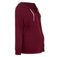 thumbnail image 3 of zttd womens maternity pregnancy casual long sleeve zip up hoodie sweatshirt with pockets blouse, 3 of 9