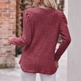 thumbnail image 5 of Women's Crewneck Long Sleeve Knit Shirts Solid Basic Casual Tops Lightweight Stretch Ribbed Pullover Sweater, 5 of 5