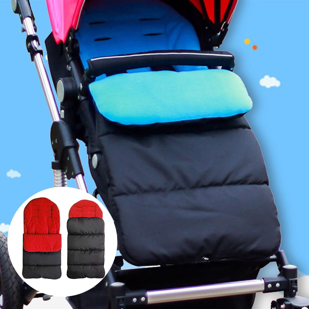 3-in-1 Baby Stroller Sleeping Bag Sack Black Infant Warm Waterproof Stroller Bunting Bag Foot Cover Mat Windproof Removable Footmuff Fleece Car Seat Blanket for Boys Girls