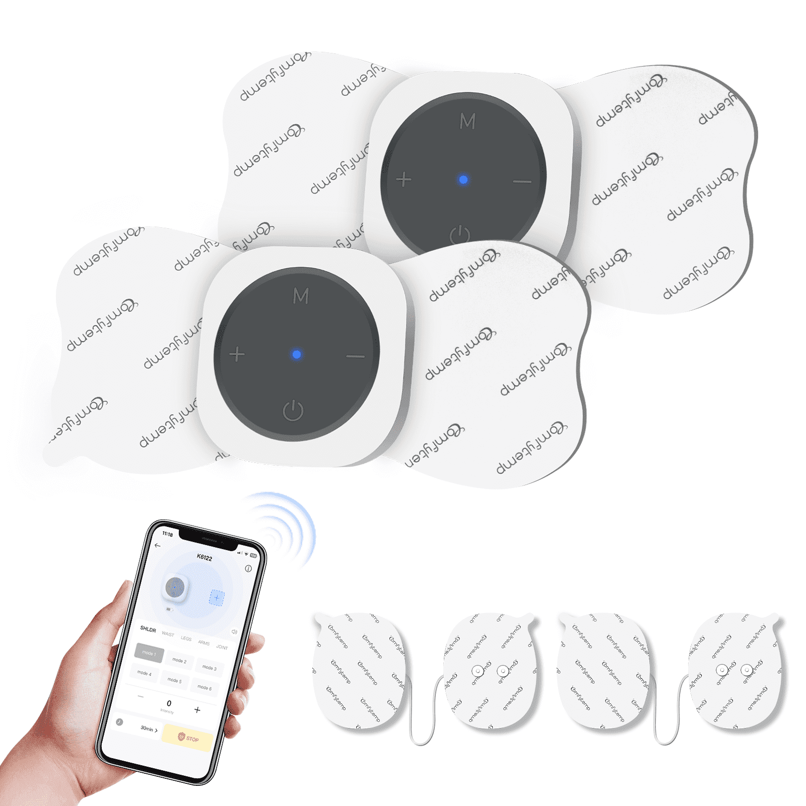 Comfytemp Electrode Wireless Massager - Rechargeable Portabl