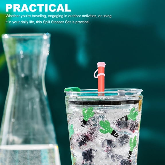 ETEREAUTY 6-Pack Silicone Straw Caps for Tumblers, Spill-Proof Covers, Travel-Friendly Drink Accessories