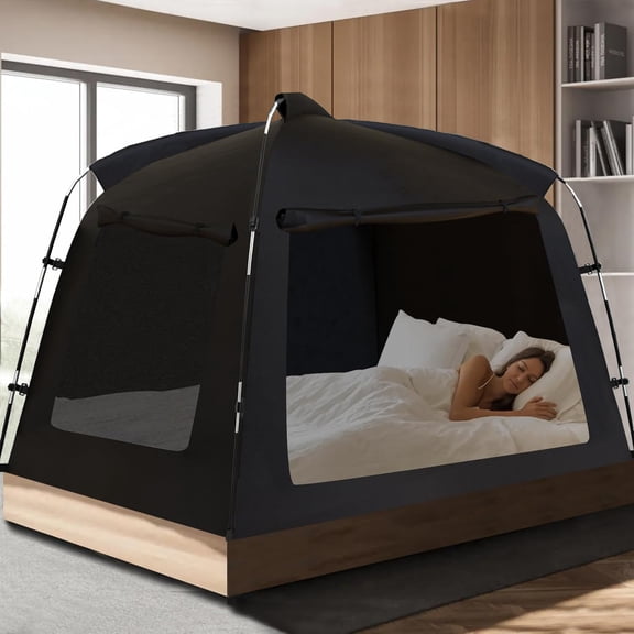 IC ICLOVER Bed Tent Twin Size, Indoor Portable Light Reducing Privacy Bed Canopy Breathable Lightweight Private Space Tent for Bed
