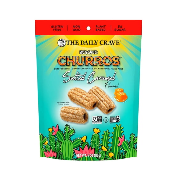 The Daily Crave Beyond KEF16 Churros, Salted Caramel, 4 Oz (Pack Of 6) Plant-Based, Dairy and Soy-Free, Gluten-Free, Non-GMO, Vegan, Multigrain