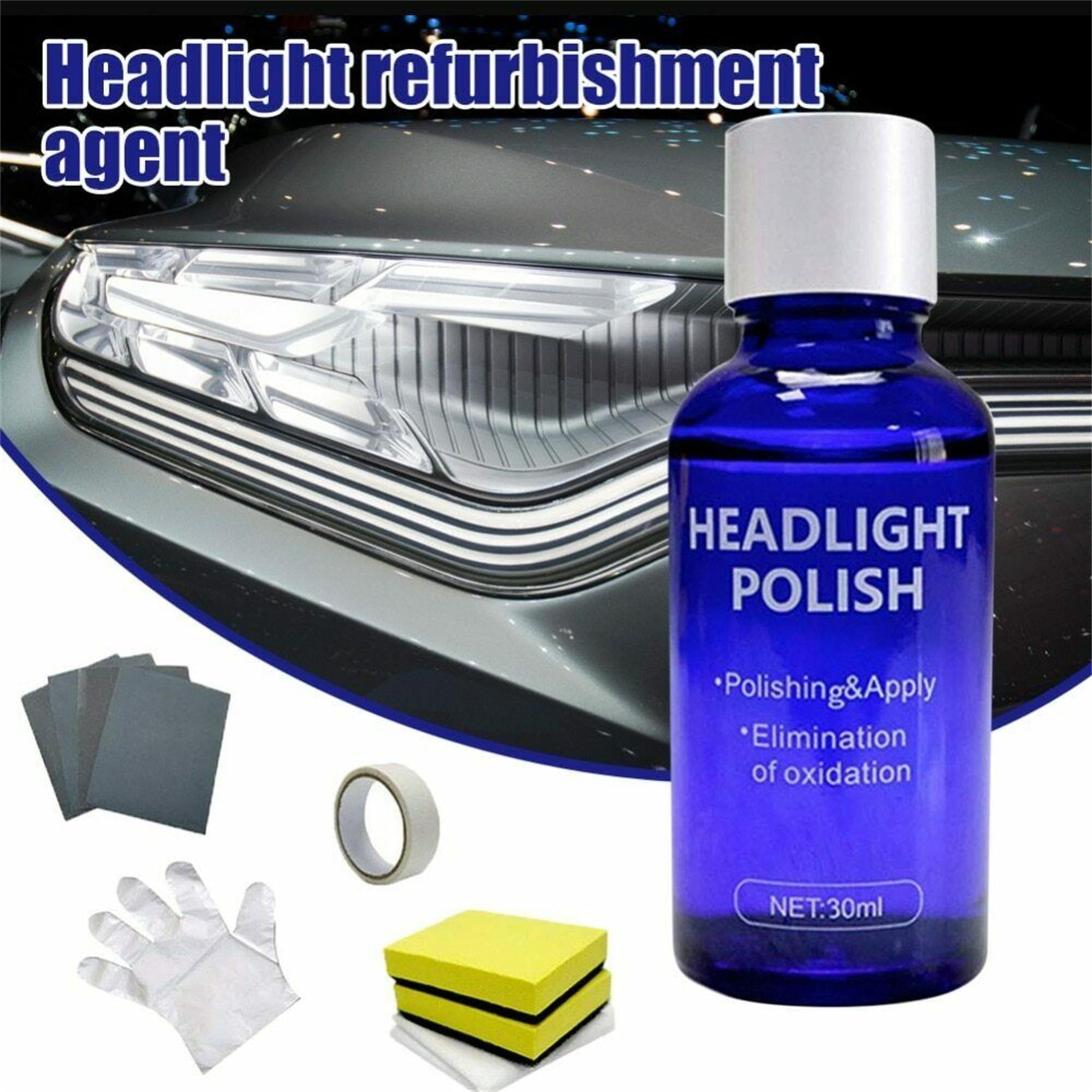 Car Ceramic Headlight Lens Restoration Repair Kit Polishing Cleaning