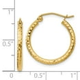 thumbnail image 2 of 14k Yellow Gold Sparkle-Cut 2mm Round Tube Hoop Earrings - 1.1 Grams - Measures 15x15mm, 2 of 4
