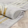 thumbnail image 2 of Well Woven Lezlee Ivory & Gold Retro Border Marble Pattern Area Rug 5x7 (5'3" x 7'3"), 2 of 8